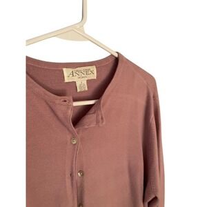Vintage Casual Corner Annex Woman Mauve Cardigan Sweater Long Sleeve S